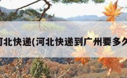 河北快递(河北快递到广州要多久)