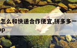 开网店怎么和快递合作便宜,拼多多一件代发货源app