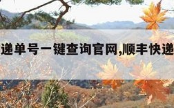 顺丰快递单号一键查询官网,顺丰快递单号网上查询