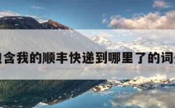 包含我的顺丰快递到哪里了的词条