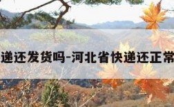 河北快递还发货吗-河北省快递还正常运送吗