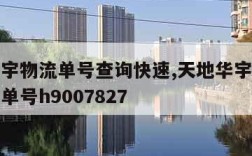 天地华宇物流单号查询快速,天地华宇物流单号查询单号h9007827