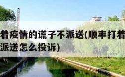 顺丰打着疫情的谎子不派送(顺丰打着疫情的谎子不派送怎么投诉)