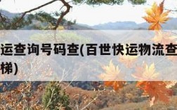 百世快运查询号码查(百世快运物流查单号码爱查快梯)