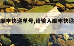 请输入顺丰快递单号,请输入顺丰快递单号追单
