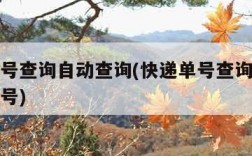 快递单号查询自动查询(快递单号查询自动查询手机号)