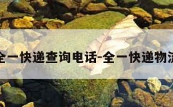 全一快递查询电话-全一快递物流