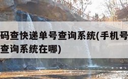 手机号码查快递单号查询系统(手机号码查快递单号查询系统在哪)