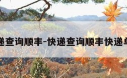 快递查询顺丰-快递查询顺丰快递单号